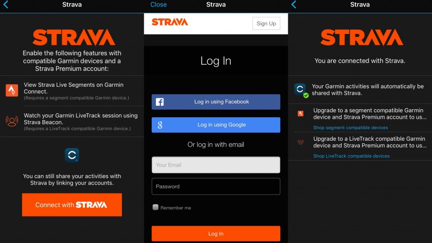 Connect Strava in Garmin Connect